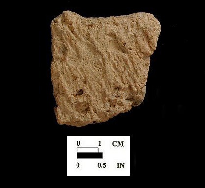 Mockley eroded body sherd exterio from Bathhouse, 18AN37/8.